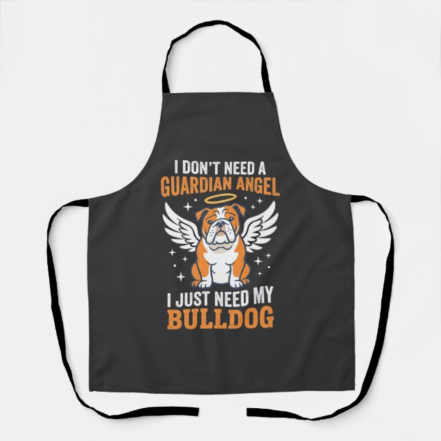 Bulldog Guardian Angel Dog Apron (Front)