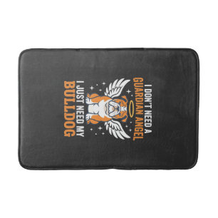 Bulldog Guardian Angel Dog Bath Mat