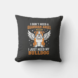 Bulldog Guardian Angel Dog Cushion