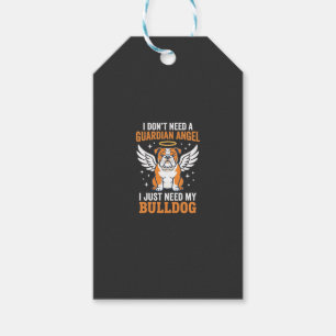 Bulldog Guardian Angel Dog Gift Tags