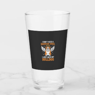 Bulldog Guardian Angel Dog Glass