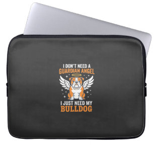 Bulldog Guardian Angel Dog Laptop Sleeve