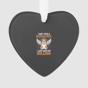 Bulldog Guardian Angel Dog Ornament