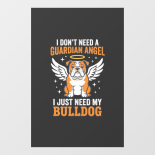 Bulldog Guardian Angel Dog Window Cling