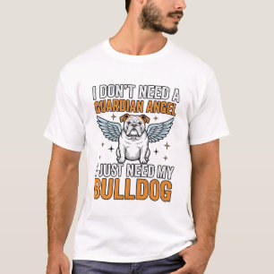 Bulldog Guardian Angel Vintage Dog Lover Shirt Des