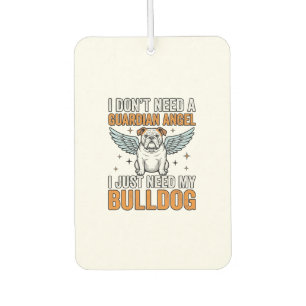 Bulldog Guardian Angel Vintage Dog Lover Shirt Des Car Air Freshener