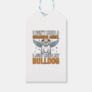 Bulldog Guardian Angel Vintage Dog Lover Shirt Des Gift Tags