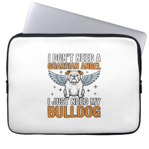 Bulldog Guardian Angel Vintage Dog Lover Shirt Des Laptop Sleeve