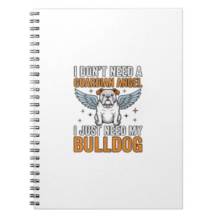 Bulldog Guardian Angel Vintage Dog Lover Shirt Des Notebook