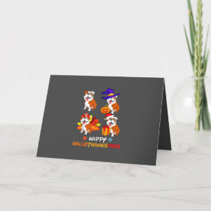 Bulldog Halloween And Merry Christmas Happy Hallot Holiday Card