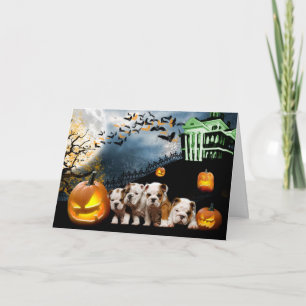 Bulldog Halloween Card