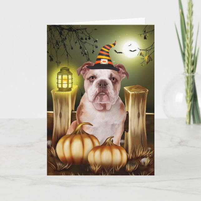 Bulldog Halloween Card (Front)