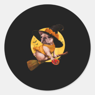 Bulldog Halloween Costume Men Women Kids Dog 1  Classic Round Sticker