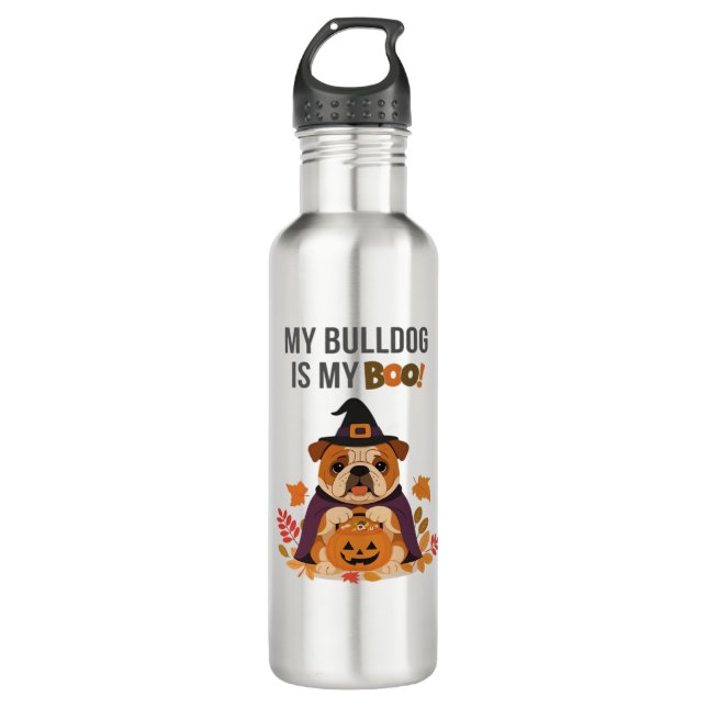 Bulldog Halloween Costume  My Bulldog is My Boo Do 710 Ml Water Bottle (Front)
