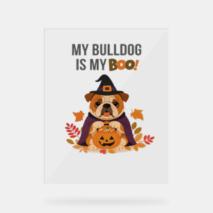 Bulldog Halloween Costume My Bulldog is My Boo Do Acrylic Sign