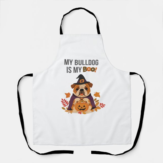 Bulldog Halloween Costume  My Bulldog is My Boo Do Apron (Front)