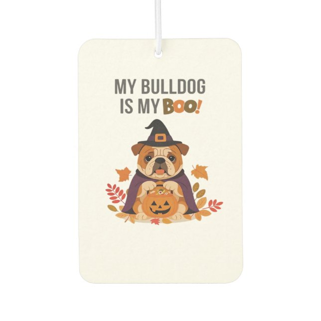 Bulldog Halloween Costume  My Bulldog is My Boo Do Car Air Freshener (Front)