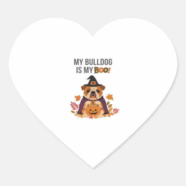 Bulldog Halloween Costume  My Bulldog is My Boo Do Heart Sticker (Front)