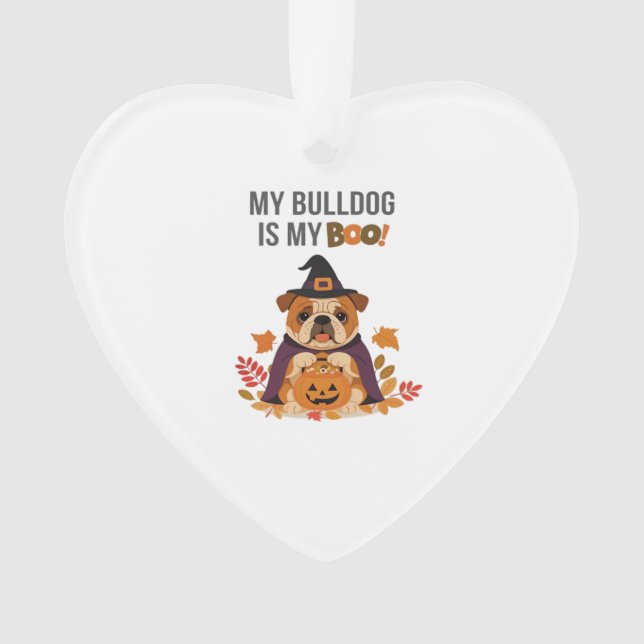 Bulldog Halloween Costume  My Bulldog is My Boo Do Ornament (Front)