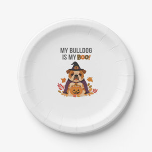 Bulldog Halloween Costume  My Bulldog is My Boo Do Paper Plate