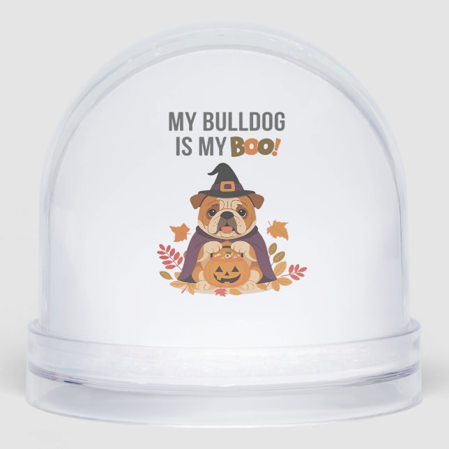 Bulldog Halloween Costume  My Bulldog is My Boo Do Snowglobe (Front)
