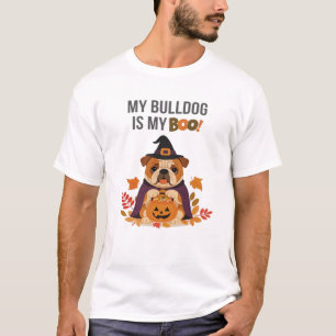Bulldog Halloween Costume  My Bulldog is My Boo Do T-Shirt