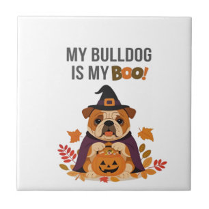 Bulldog Halloween Costume My Bulldog is My Boo Do Tile