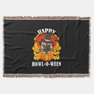 Bulldog Halloween Gift Idea For Dog Lovers Throw Blanket