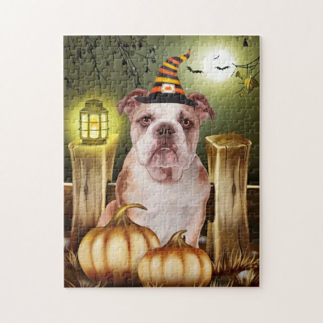 Bulldog Halloween Jigsaw Puzzle (Vertical)