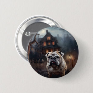 Bulldog Halloween Scary 6 Cm Round Badge