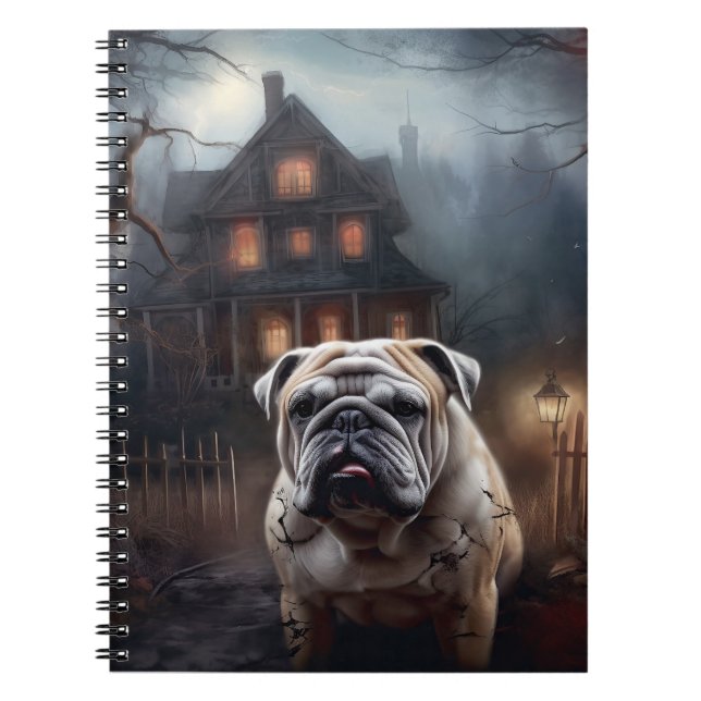 Bulldog Halloween Scary  Notebook (Front)