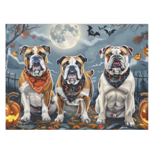Bulldog Halloween Spooky Tablecloth