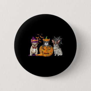Bulldog Halloween Witch Mummy Pumpkin Fun Dog Love 6 Cm Round Badge
