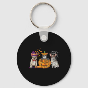 Bulldog Halloween Witch Mummy Pumpkin Fun Dog Love Key Ring