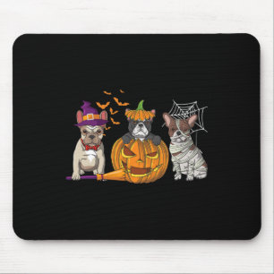 Bulldog Halloween Witch Mummy Pumpkin Fun Dog Love Mouse Mat