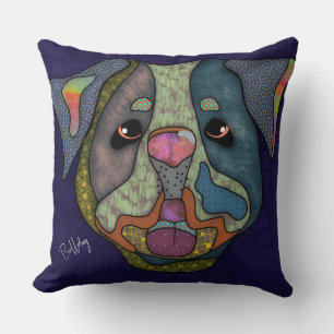 Bulldog hand-painted Throw Pillow