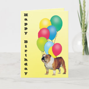 Bulldog Happy Birthday Card