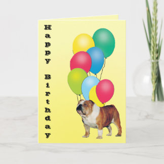 Bulldog Happy Birthday Card