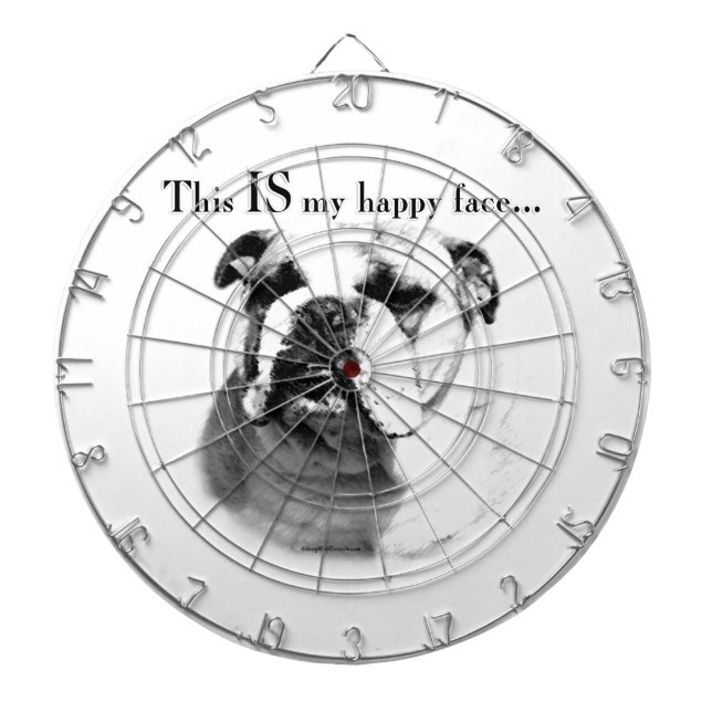 Bulldog Happy Face Dartboard (Front)
