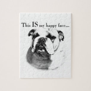Bulldog Happy Face Jigsaw Puzzle
