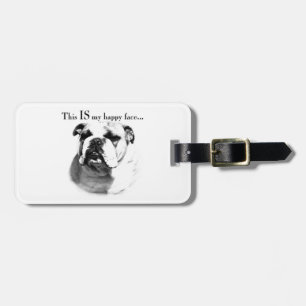 Bulldog Happy Face Luggage Tag