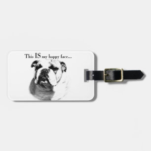 Bulldog Happy Face Luggage Tag