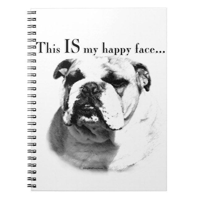 Bulldog Happy Face Notebook (Front)