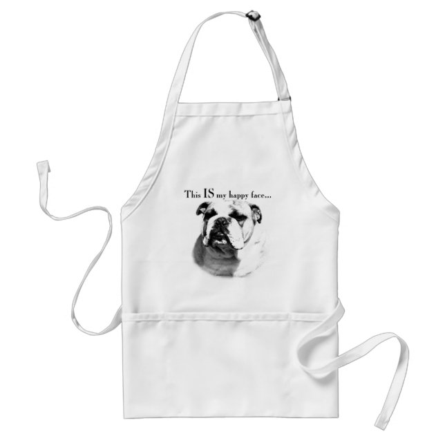 Bulldog Happy Face Standard Apron (Front)