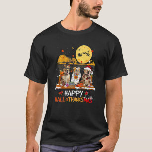 Bulldog Happy Hallothanksmas Halloween Thanksgivin T-Shirt