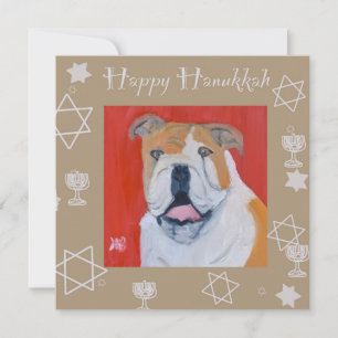 Bulldog Happy Hanukkah Card