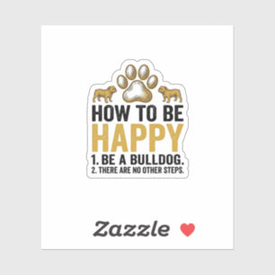 Bulldog Happy Quote Vintage Engraving Dog Lover De