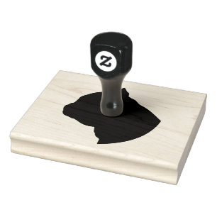 Bulldog Head Silhouette, 4" x 5" Rubber Stamp