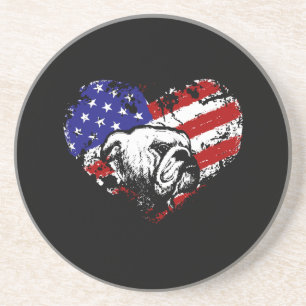 Bulldog heart coaster