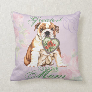 Bulldog Heart Mum Cushion